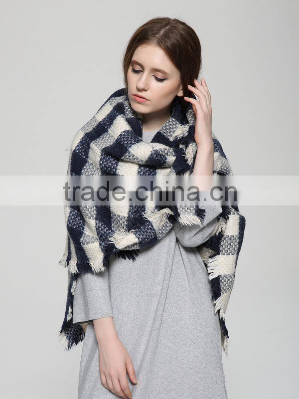 Warm Winter Fashion Ladies Wide Long Plaid Pashmina Kashmir Shawl