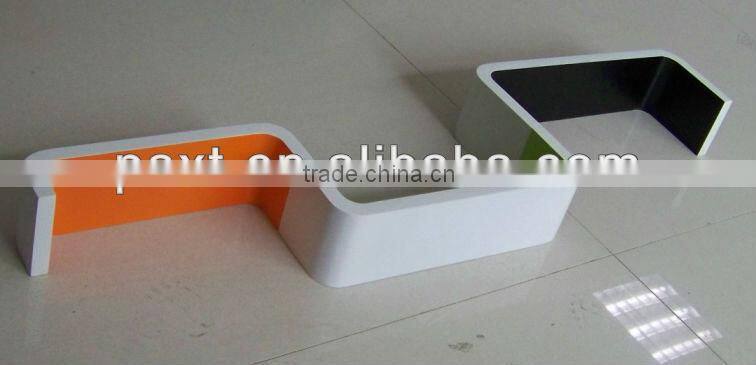 colorful U shape wall floating shelf