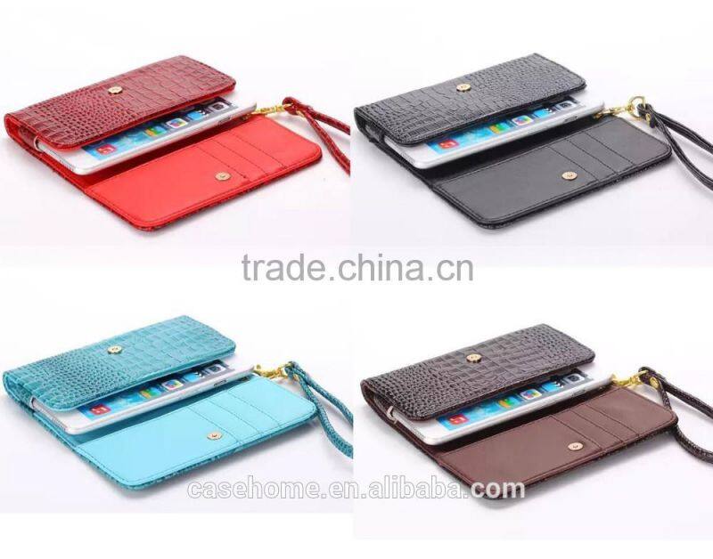 Luxury Wallet PU Leather Pouch Case Cover for Various Smart Phones With Strap and card holder