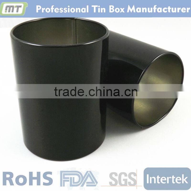 cylinder metal pencil holder tin can