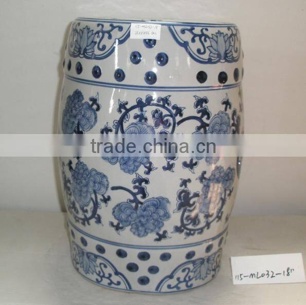 simple hollow out type garden furniture ceramic stool