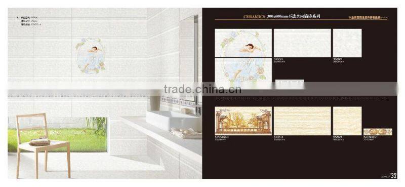 grade aaa quality 300x450mm wavy white brick look wall tile