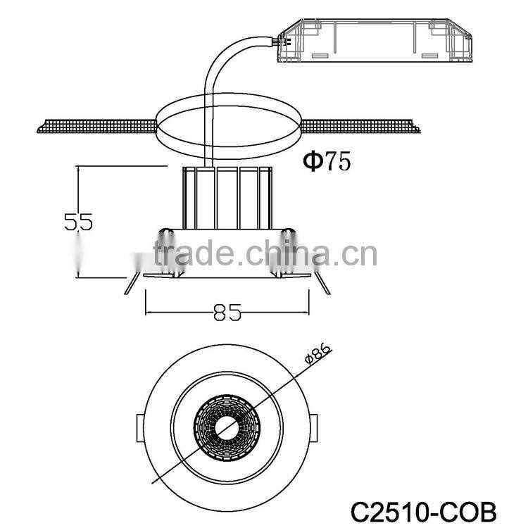 chrome COB ceiling lights IP40 11W 750LM smart dimmable CRI85/95 CE SAA C-tick approved