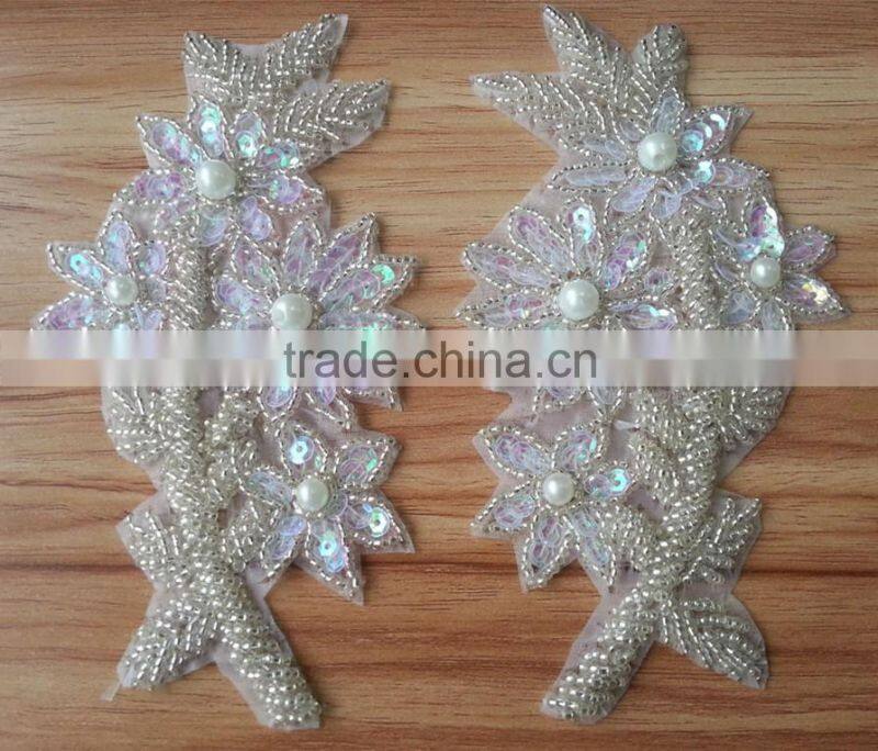 2015 New Arrive Beaded Applique for Dress -A1502