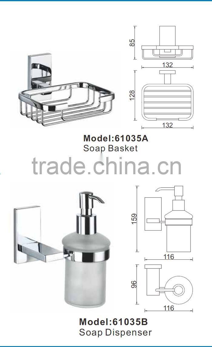 Stocked Modern Design Metal Zinc Alloy Chrome Bathroom Accessory Bath Hardware Sanitary Sets 61030-CR