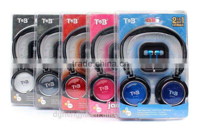 2015 New design earphones with built-fm-radio