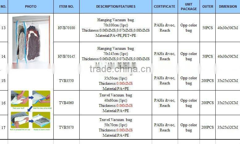 Space bag for bedding