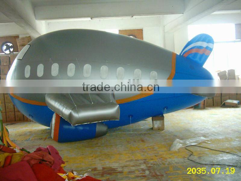plain white advertising airship inflatable helium blimp for display