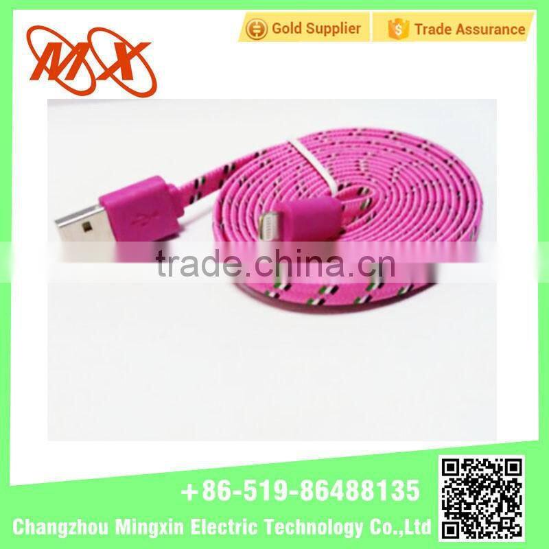 OEM 1M Fabric braided USB data charger cable for iphone5/5S /6 /6s 6Plus Nylon Cord