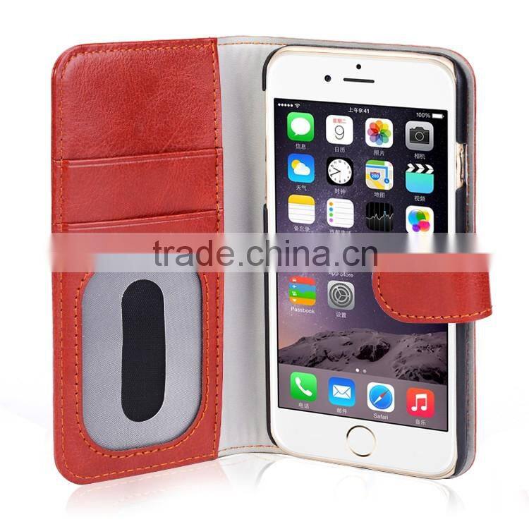 China Classical Landscape Series Wallet Leather Phone Case for iPhone 6 with Card Holder