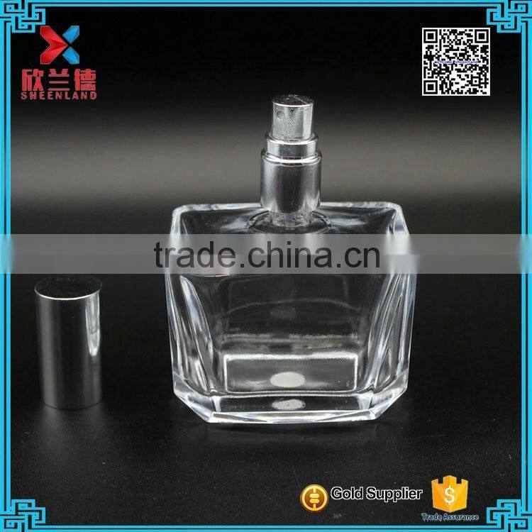 Hot selling 3 oz clear glass perfume bottle with pump sprayer