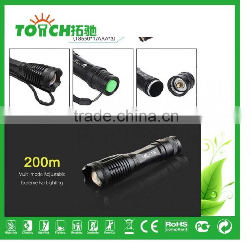 Bicycle Lights High Power Flashlight T6 LED Flashlight Zoomable Torch Waterproof 18650 lamp Flashlights