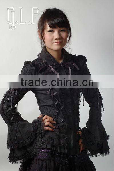 Cotton White Lace Short sleeve Cotton Lolita Blouse 81053