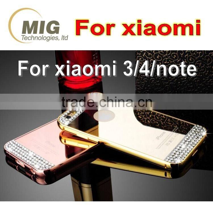 For iphone mobile phone accessory mirror back electroplating border phone case for apple iphone 6 6s plus