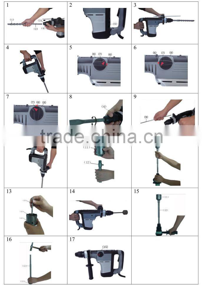 Anti-Vibration Technology rotary hammer with 40mm drilling