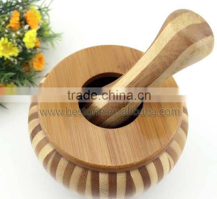 Custom Logo Bamboo Garlic Masher with Lid