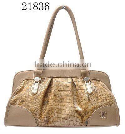 Metallic gold crocodile embossed pu shoulder bags 2012 newest hot sell summer fashion handbags