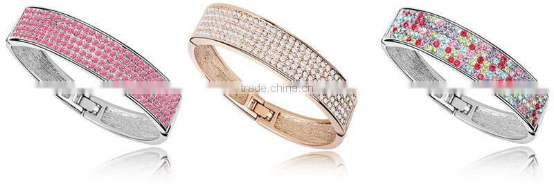 Elegant women hand jewelry plated gold tube bangle