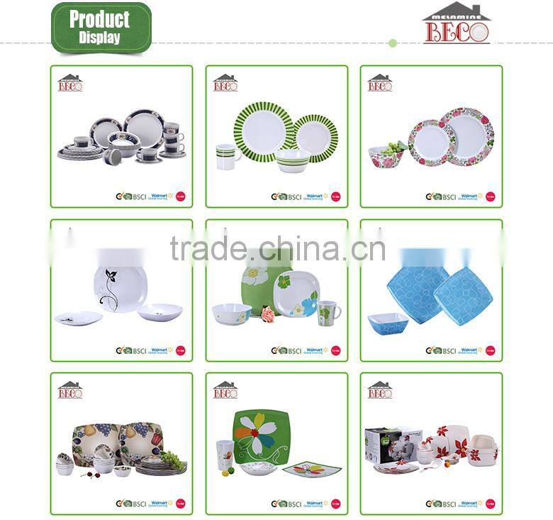Affordable blue leaves colored plastic dinnerware sets