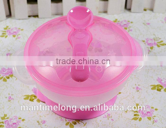 sucker bowl skid baby special suction wall bowl binaural bowl with cover and spoon 3 colors optional