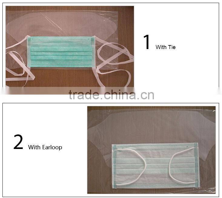 Disposable 3 Layer Breathable Face Mask with elastic
