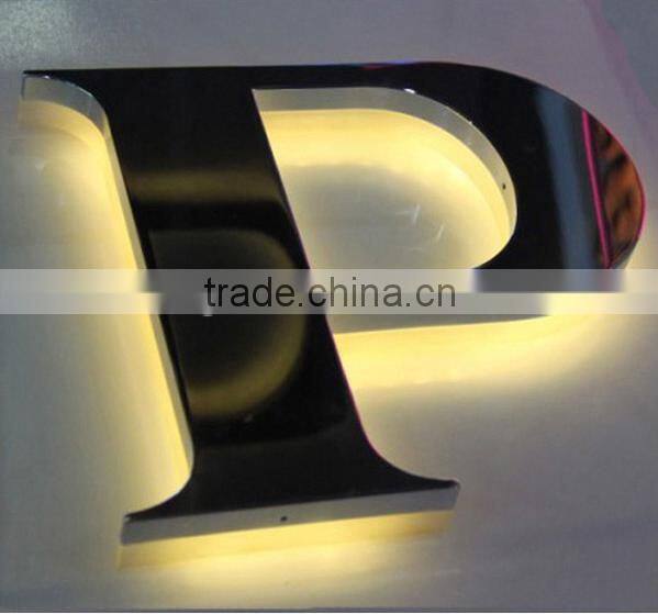 Illuminated metal alphabet letter with led backlit letter sign