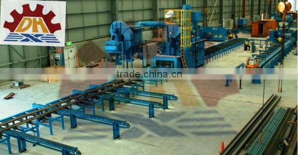 H I shape beam roller get though shot blasting machine export to Chile