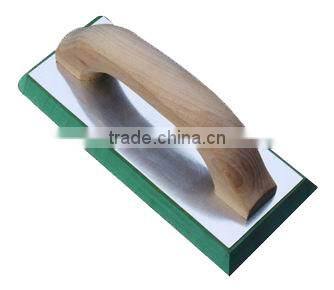 Wooden Handle Rubber Float Trowel, Aluminium Plated