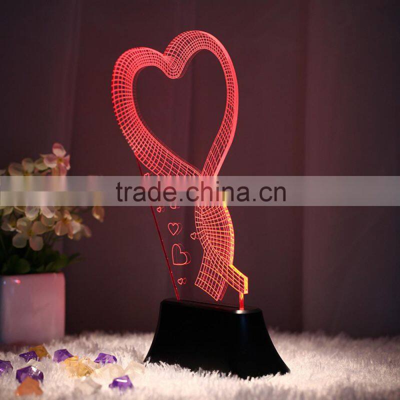 telesthesia acrylic + 3d optical illusions led rectangle lighted display base multi color changing night light lamp