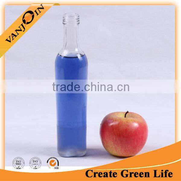 long and small glass bottle for water