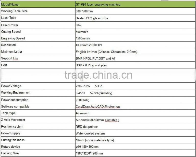 GY-690 high quality low price liaocheng laser engraver machine for sale