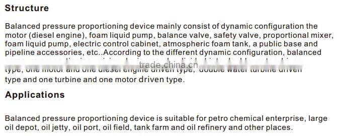 Fire extinguishing device, balanced proportioning mixing device