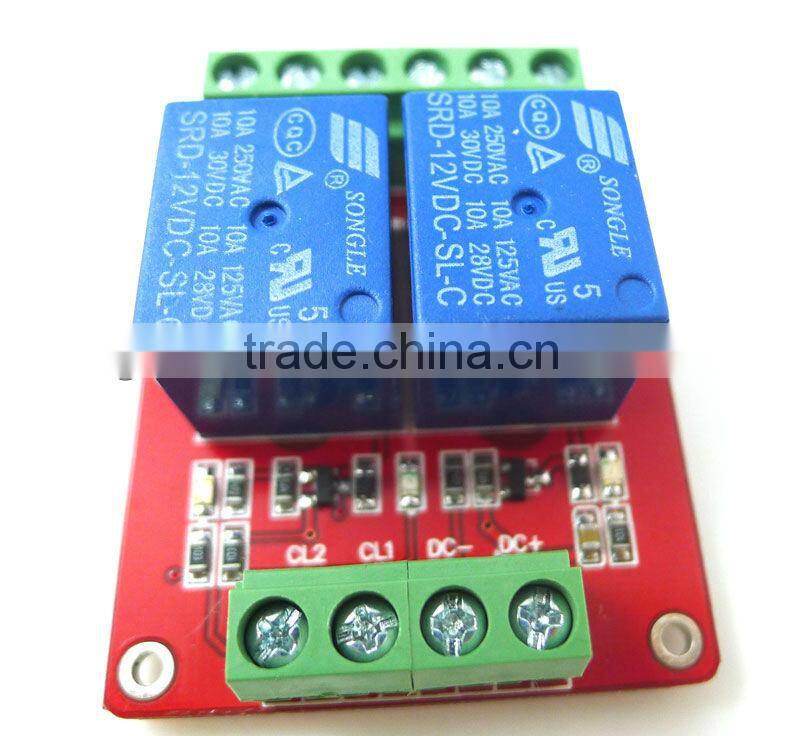 Hot on sale! 2-Channel relay module 12v time delay module