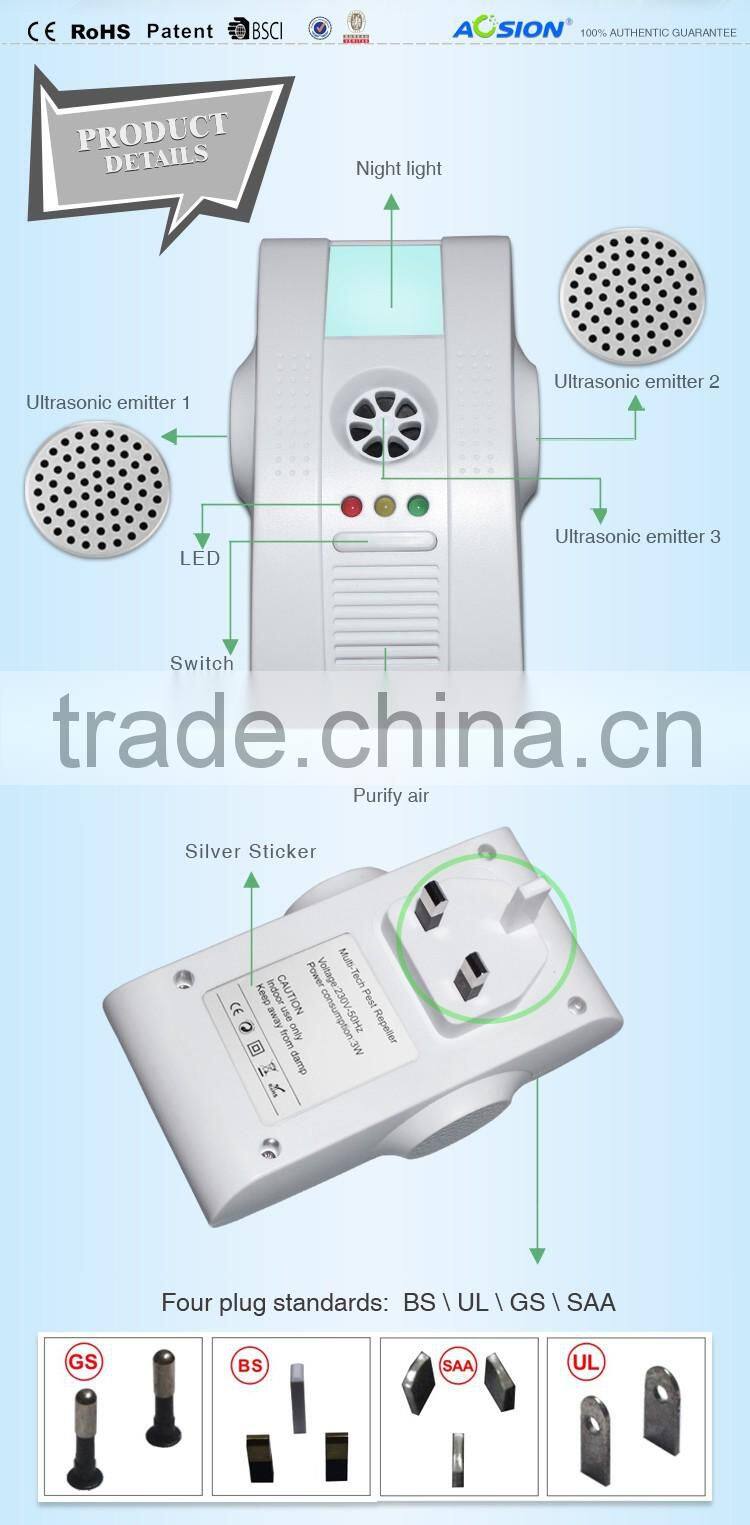 Aosion Multifunctional Ultrasonic Fly Mosquito Pest Repeller Pest Repellent-W