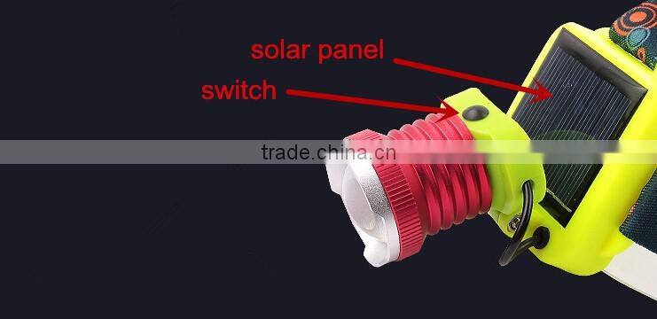 mini solar led headlamp head lamp solar led
