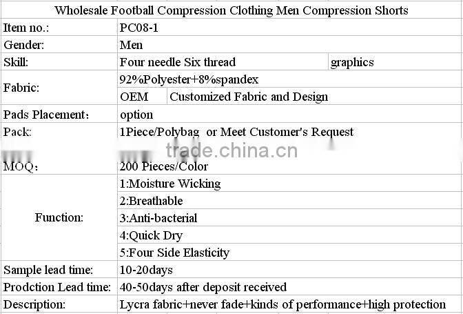 Wholesale Football Compression Clothing Men Compression Shorts