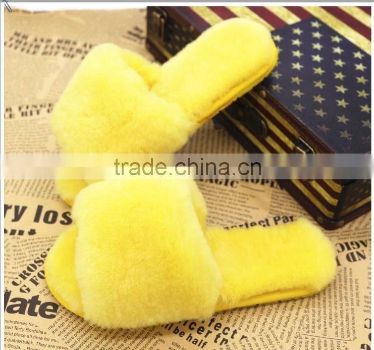 Hot Wholesale Sheepskin Slippers Rex Rabbit Fur Lined Slippers
