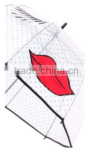 Cheap Target price dome OEM ODM customized logo print Transparent Umbrella