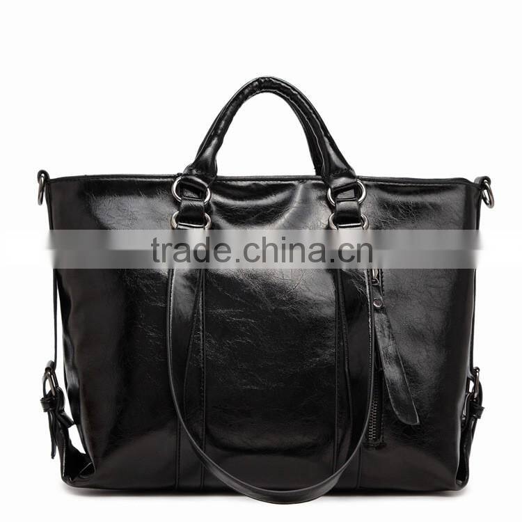 Woman shopping bag Wax-oil leather handbag crossbody bag