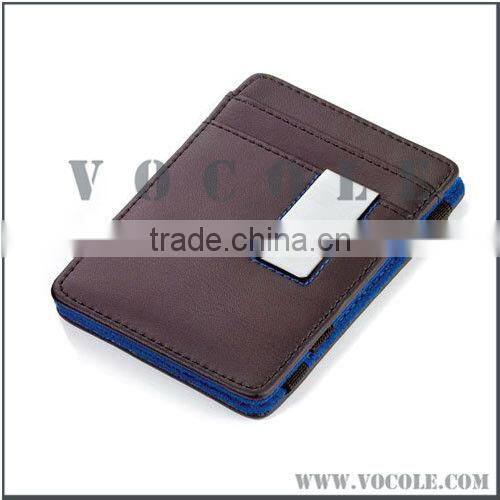 new jewelry gentlemen genuine leather money clip wallet with card holder