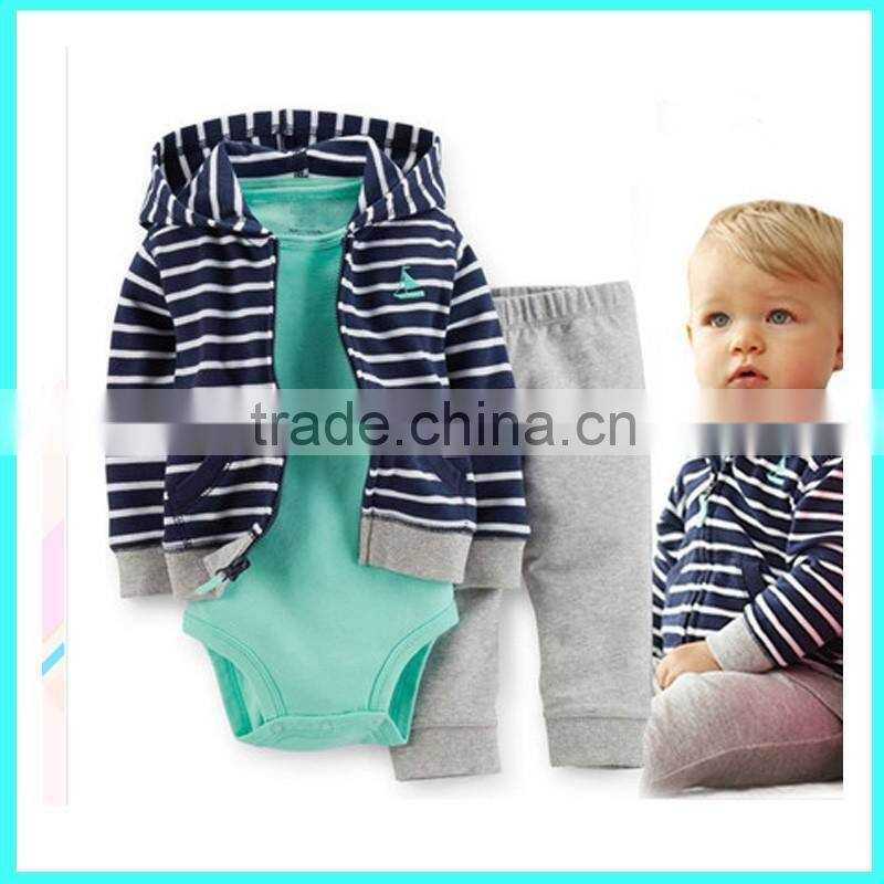 Hot selling Baby Boy Clothes Boutique boys bodysuit pant set Children's Hoodies