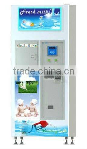 Coin operated automatic milk vending machine with cooling system