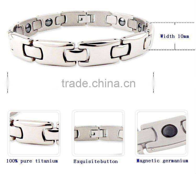 gold and white pure titanium diamond lovers popular bracelet