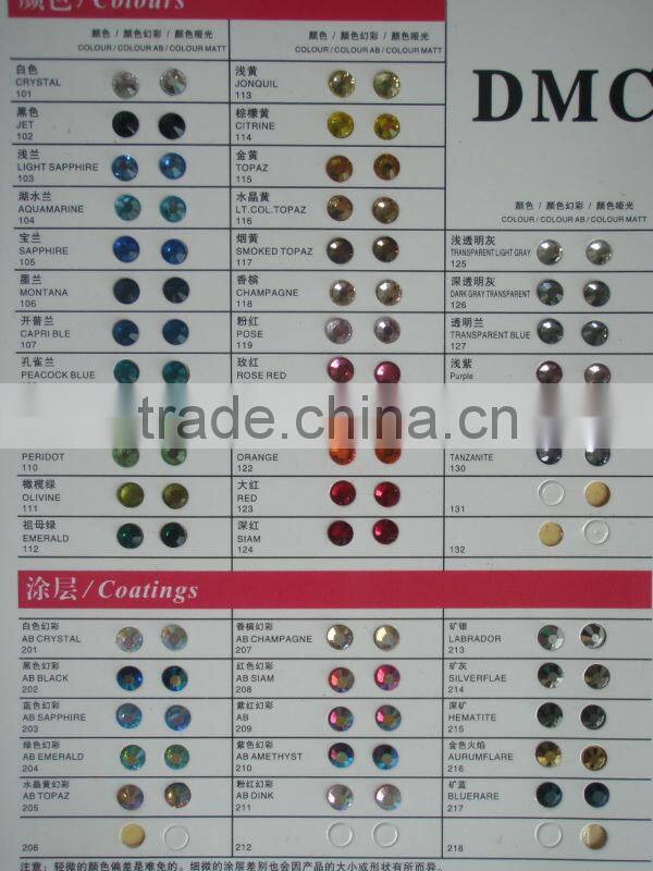 Factory price A+ quality DMC flat back hotfix faux diamant iron on strass cristal beads