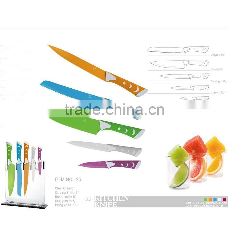 Non stick coating kitchen knives