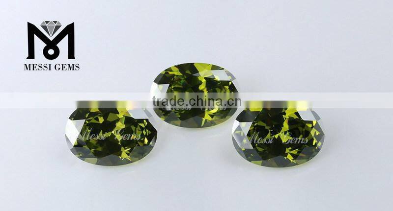 Wholesale Oval Olive Cubic Zirconia Beads