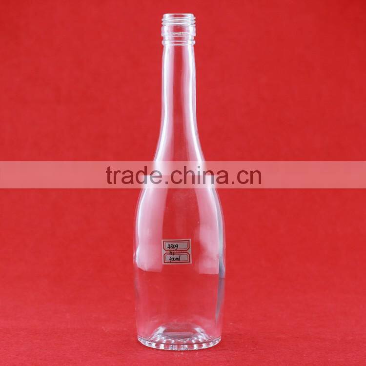 Hot sell 500ml glass bottle empty juice bottle woman shape liquor bottle
