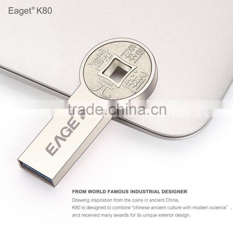 EAGET K80 Full Metal Ultimate High Speed USB 3.0 Flash Drive With Unique Ancient-Coin Design - 64GB