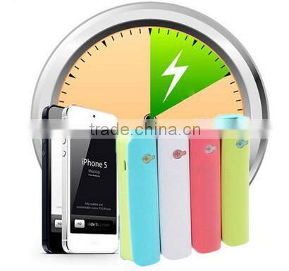 Thin waist 2600mAh power bank with LED flashlight phone charger with USB port portable phone battery charger for smart phone