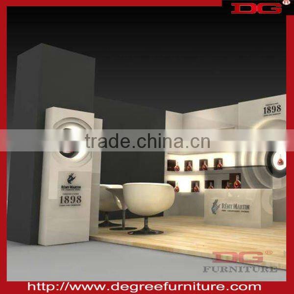 Customized design wall mounted wooden display led liquor shelf